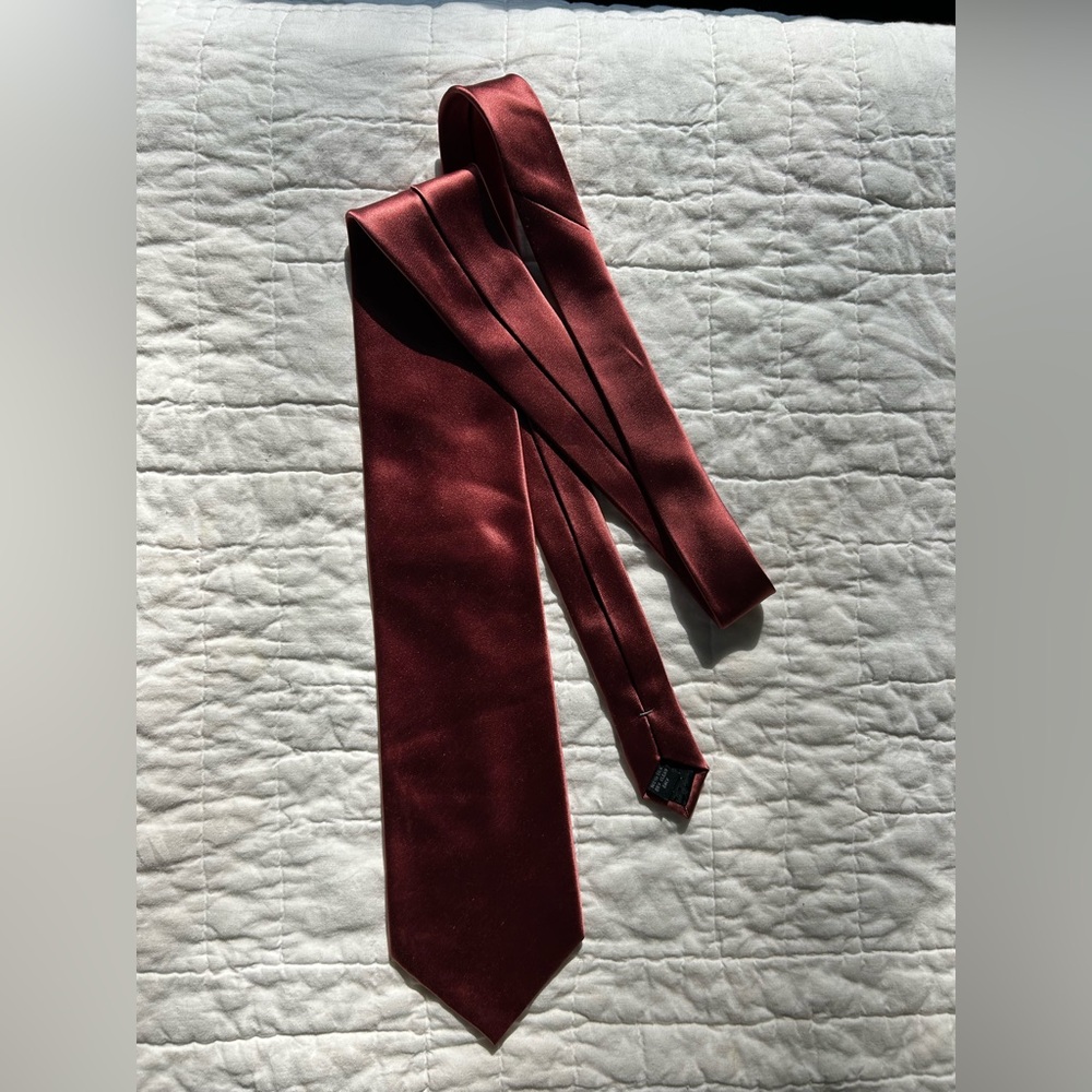 Pierre Cardin Rich Rusty Red Satin Tie